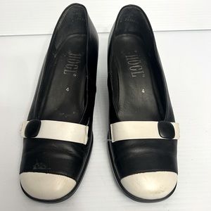 HOGL Stacked Heel black/white shoe Size 7.5